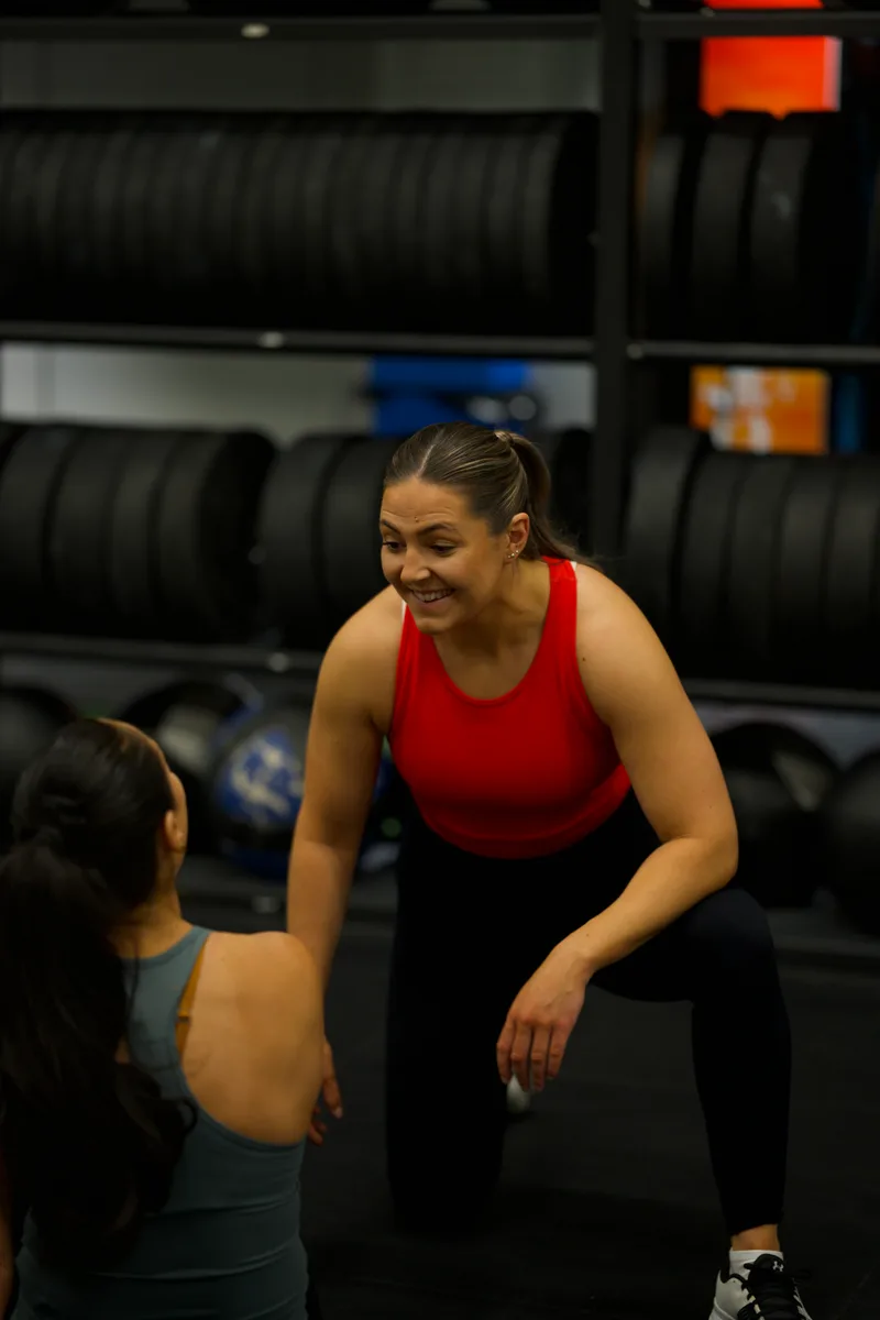 Moa tränar med klient